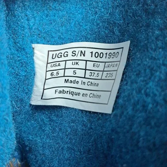 UGG Fabrice Chestnut Block Heel Lace Up Wool Lined Boots Women's Sz 6.5 (GUC) - Picture 9 of 9